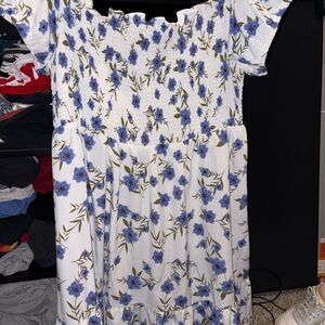 SHEIN Curve Blue Floral Dress (never worn)